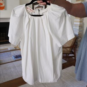 Marni white shirt with pockets and pleats